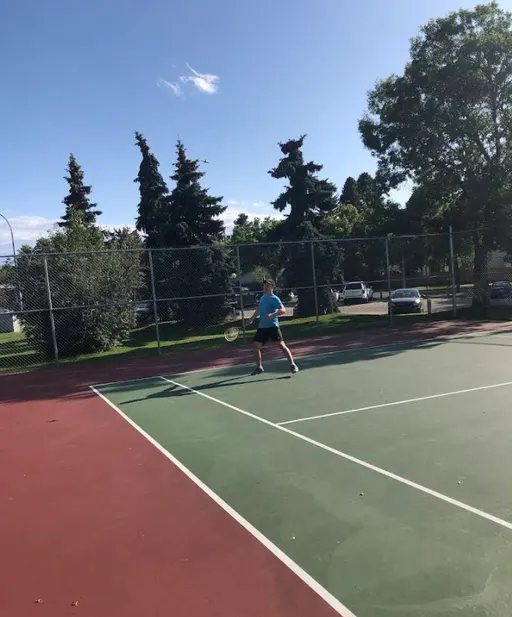 An Image of Tennis Courts at Fountain Park in St. Albert