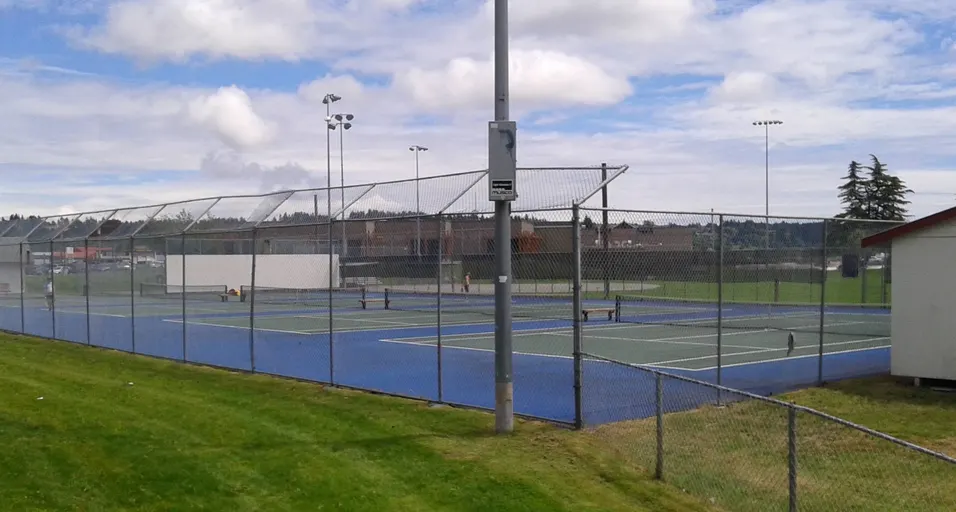 An Image of Tennis Courts at Lewis Park in Courtenay