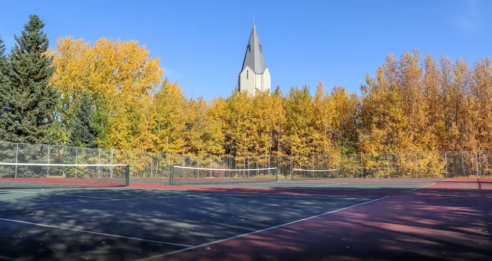 An Image of Tennis Courts at Muskoseepi Park in Grande Prairie