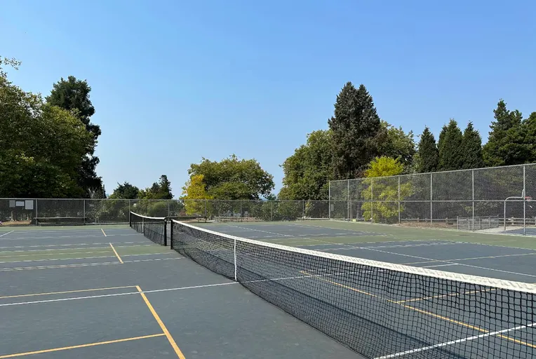An Image of Tennis Courts at Pandora Park in Vancouver
