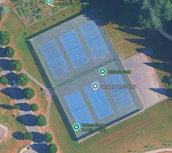 An Image of Tennis Courts at Walnut Grove Park in Langley