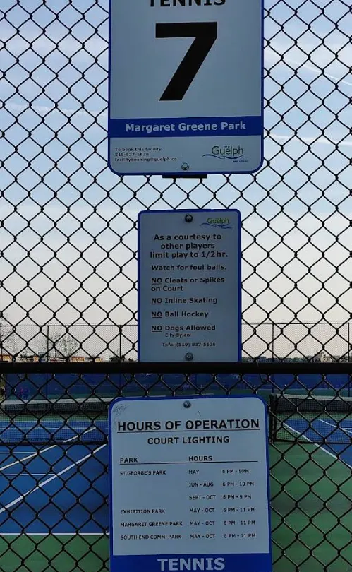 An Image of Tennis Courts at Margaret Greene Park Playground in Guelph