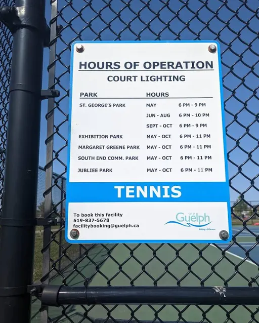 An Image of Tennis Courts at St. George Park Tennis courts in Guelph
