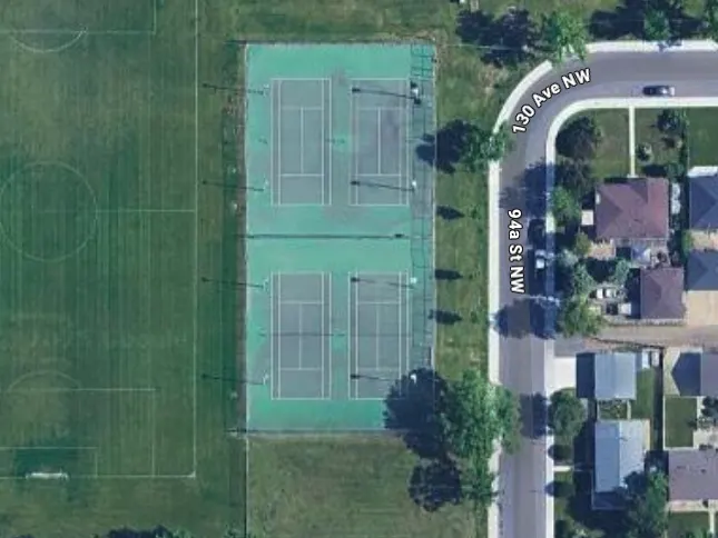 An Image of Tennis Courts at Queen Elizabeth High School in Edmonton