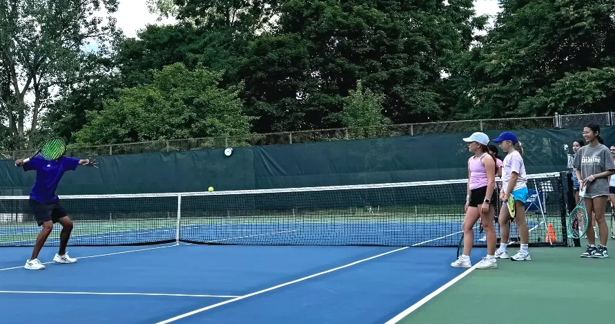 A picture representing the tennis lessons run by York Old Mill Tennis Club