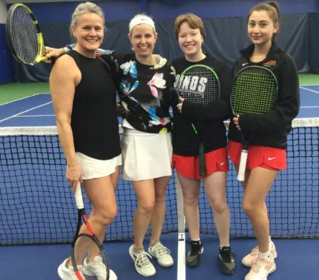 A picture representing the tennis lessons run by Calgary Winter Club
