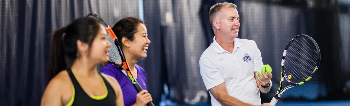 A picture representing the tennis lessons run by UBC Tennis Centre
